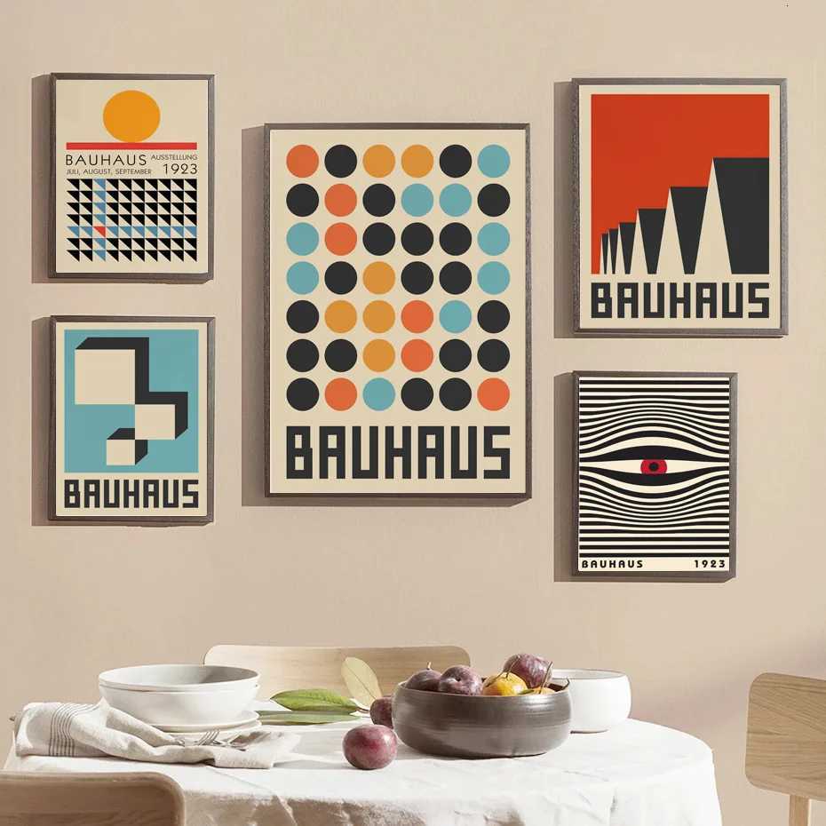 Abstract Bauhaus Lines Geometry Stripe Wall Art Canvas Painting Nordic Posters And Prints Pictures For Living Room Bar DecorM251114