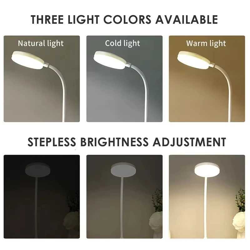 LED Desk Lamp Portable Eye Protection USB Plug 3 Dimming Color Stand Stepless Dimming Eye Protection Bedroom Bedside Lamp Work M251114