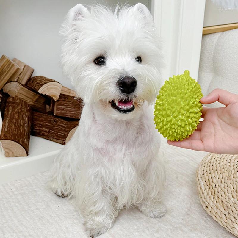 Update Simulation Durian Dog Toys Puppy Squeak Toy Interactive Outdoor TPR Training Pet Chew Clean Mouth Pets Supplies