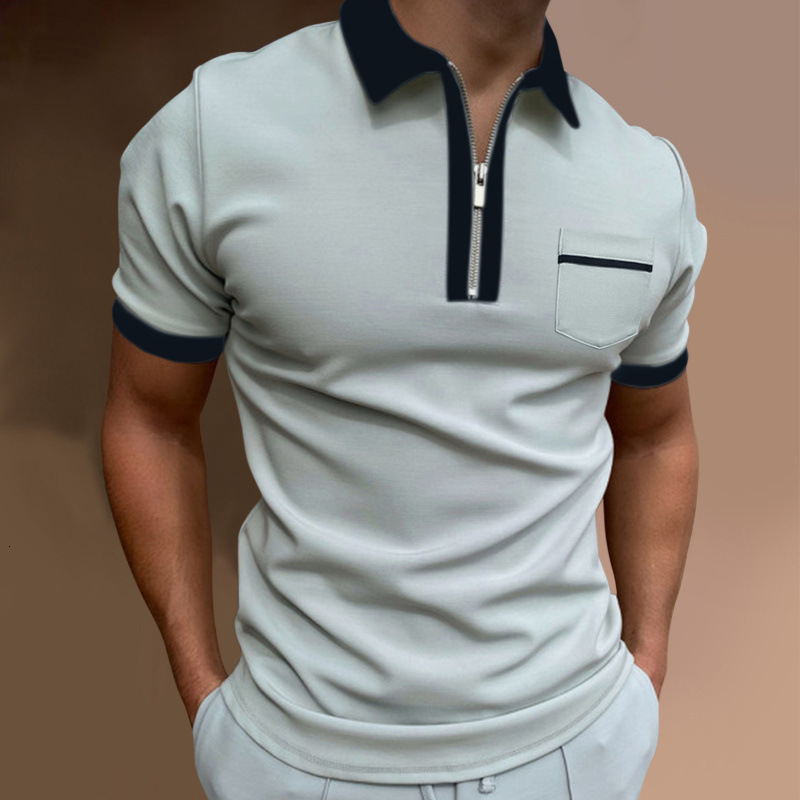 2025 Summer Mens T-shirt Mens Polo Half Zipper tshirts for mens