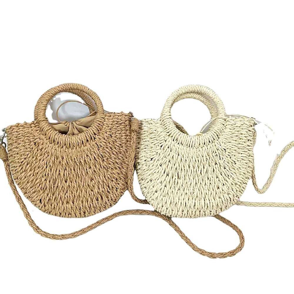 Handmade Beach Bag 2022 Spring New Fresh And Sweet Luggage Leather Goods Bag Grass Woven Women's Handbag Kq2