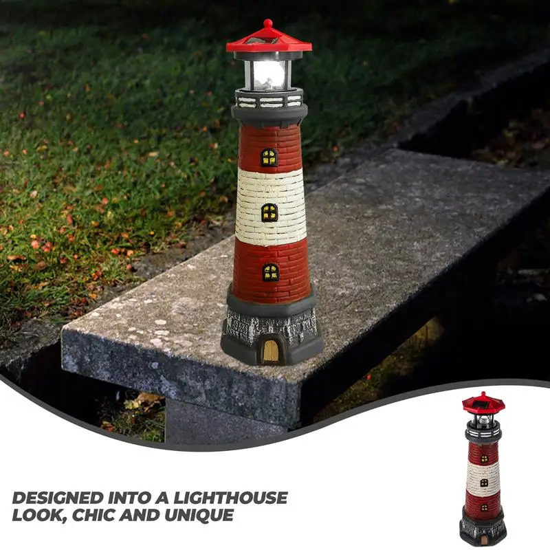 Solar Lighthouse Outdoor LED Solar Lighthouse Garden Light Statue Decoration Landscape Light Outdoor Courtyard Lawn 2025 250411