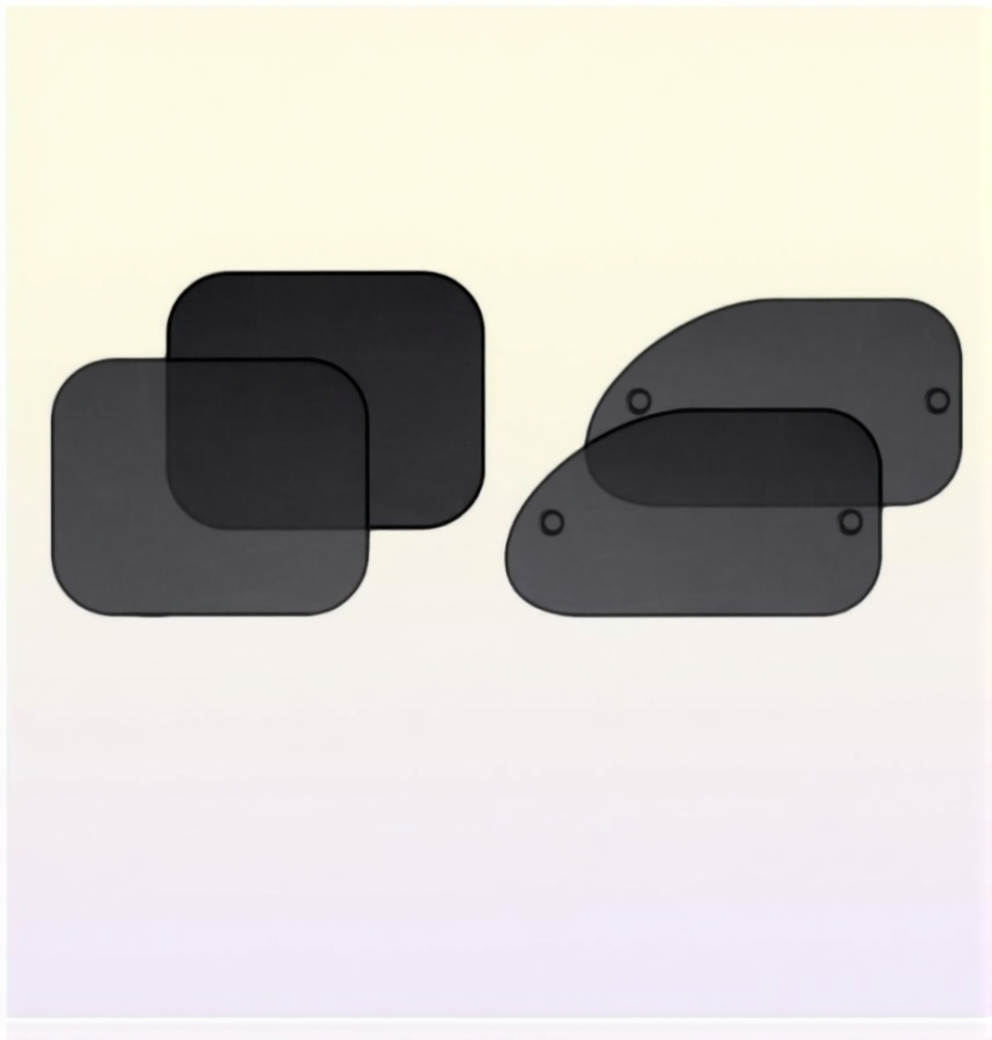 Car Sunshade 1 Set 4pcs Universal Window Sun Shade UV Rays Protector Black