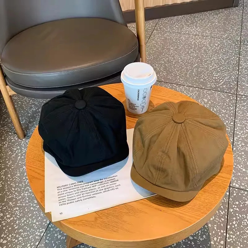Man Vintage British Big Size Octagonal Hat Spring Summer Cotton sboy Cap Women Men Fashion Painter Berets Cap 250403