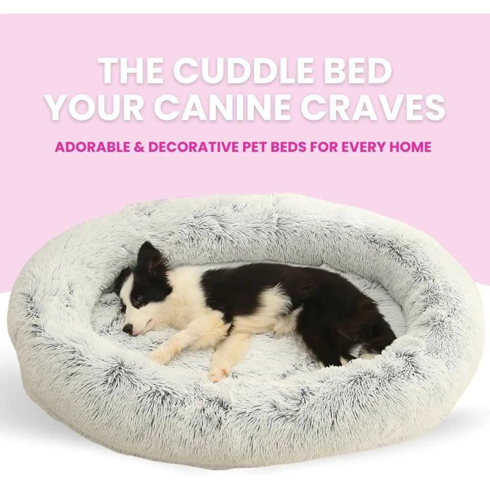 Quiet faux fur dog bed with memory foam (41.3 x 29.5 x 9.8) X250412