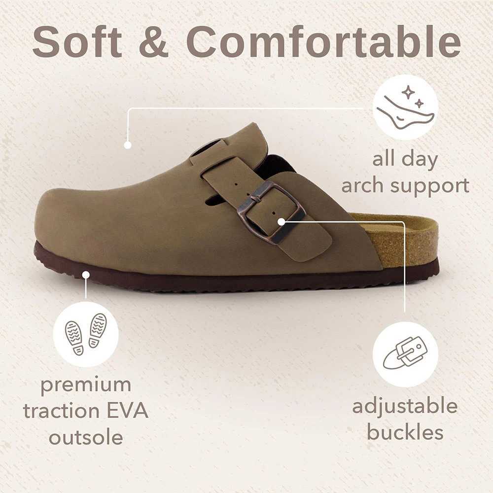 Bebeyly Fashion Clogs for Women and Men Suede Clogs Mules Women Men House Slicers with arch support and soft home sliders W250414