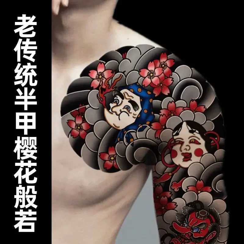 Retro Japanese Womens Temporary Tattoo Mens Fake Tattoo Durable Arm Art Stickers Waterproof Punk Dragon Temporary TattooXJ25414