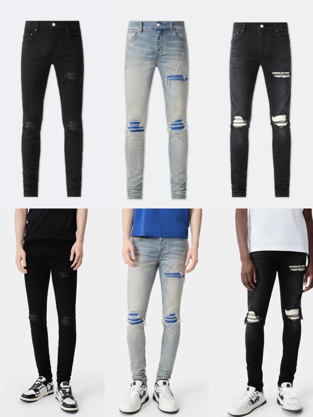 2025 new designer jeans for men flared baggy Jeans ksubi jeans with Holes Straight Leg Zipper Hip Hop Bikers Motorcycle skinny fit slim jeans