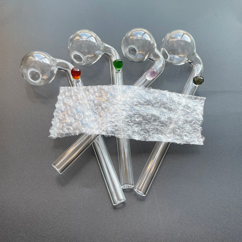 5.6 Inch Pyrex Curved Glass Oil Burner Pipes with Colored Stand 30mm Bowls smoking accessories SP glass Pipe For Water Bubblers