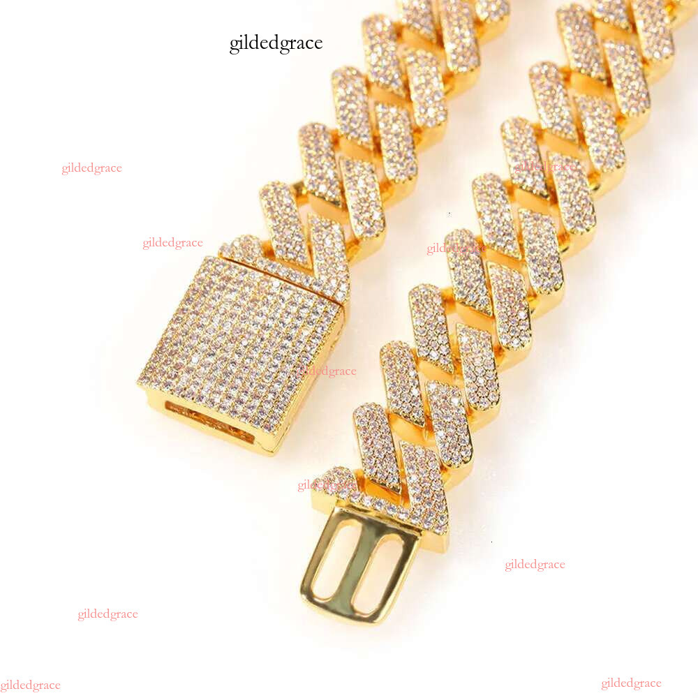 designer chain necklace hip hop jewelry wide 2rows k chains vvs moissanite white gold plated sterg sier cuban bracelets N34