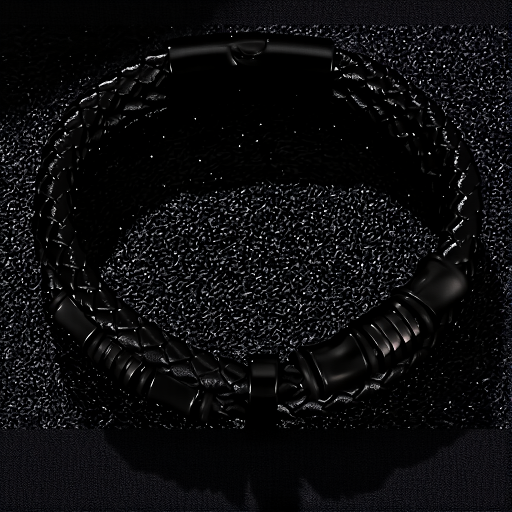Double Woven Leather Bracelet For Men Punk Jewelry Black Stainless Steel Magnetic Clasp Wristband Fashion Bangles Gifts Bangle