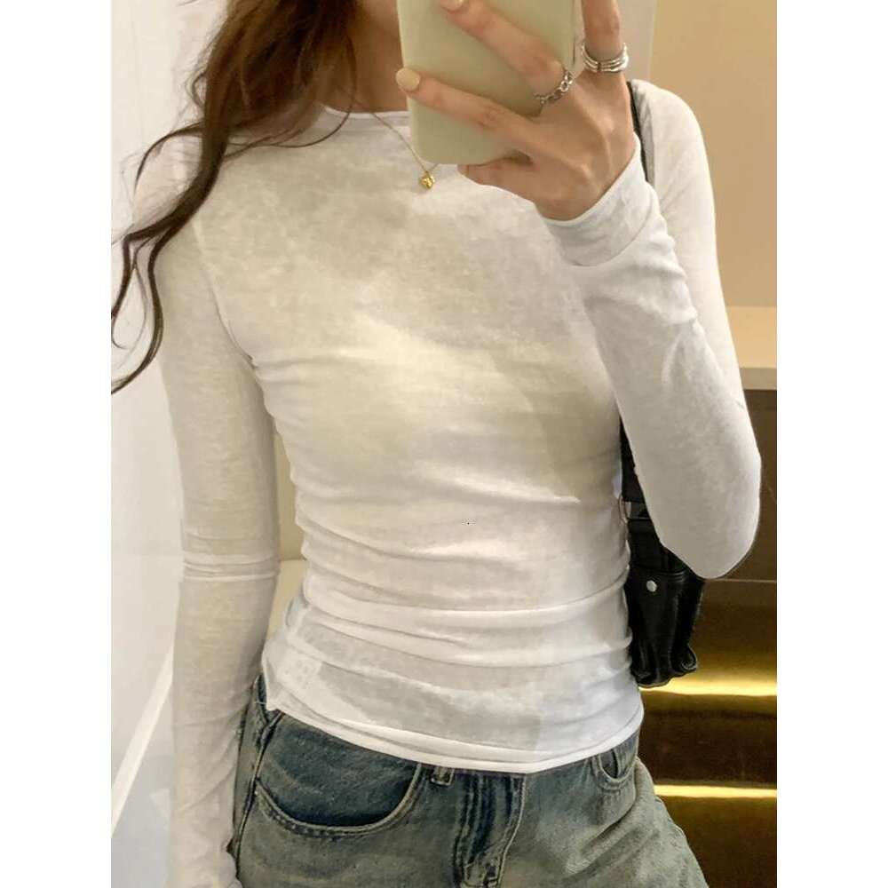 Spring Autumn T shirt Women Tops Solid Slim Fit Long Sleeve O Neck Tshirts Female Casual Streetwear High Quality Base Tees