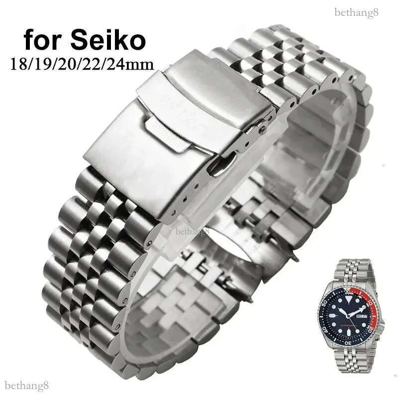 316L Solid Stainless Steel Strap for SKX009 Jubilee Bracelet Curved End Men Watch Accessory 18mm 19mm 20mm 21mm 22mm 24mm 240424