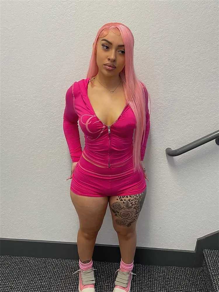 Spring 2025 New Casual Womens Long Sve Zipper Hoodie Top and Pants Streetwear White Two Piece SetXJ250414