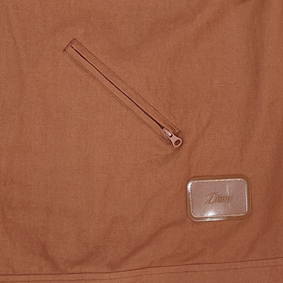 Men's Orange Cotton Zip-Up Jacket with Hidden Hood Zip Stand collar Multi-Pocket Adjustable buttons on cuffs and hem for Autumn Daily Casual Wear