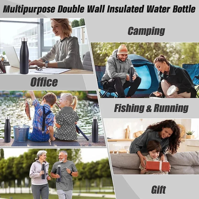 500750ml Stainless Steel Sports Water Cup Kettle Singlelayer Doublewall Thermal Insulation Vacuum Bottle 251107 W260226