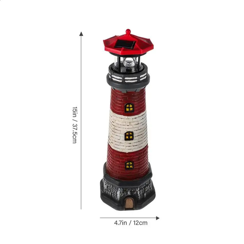 Solar Lighthouse Outdoor LED Solar Lighthouse Garden Light Statue Decoration Landscape Light Outdoor Courtyard Lawn 2025 250411