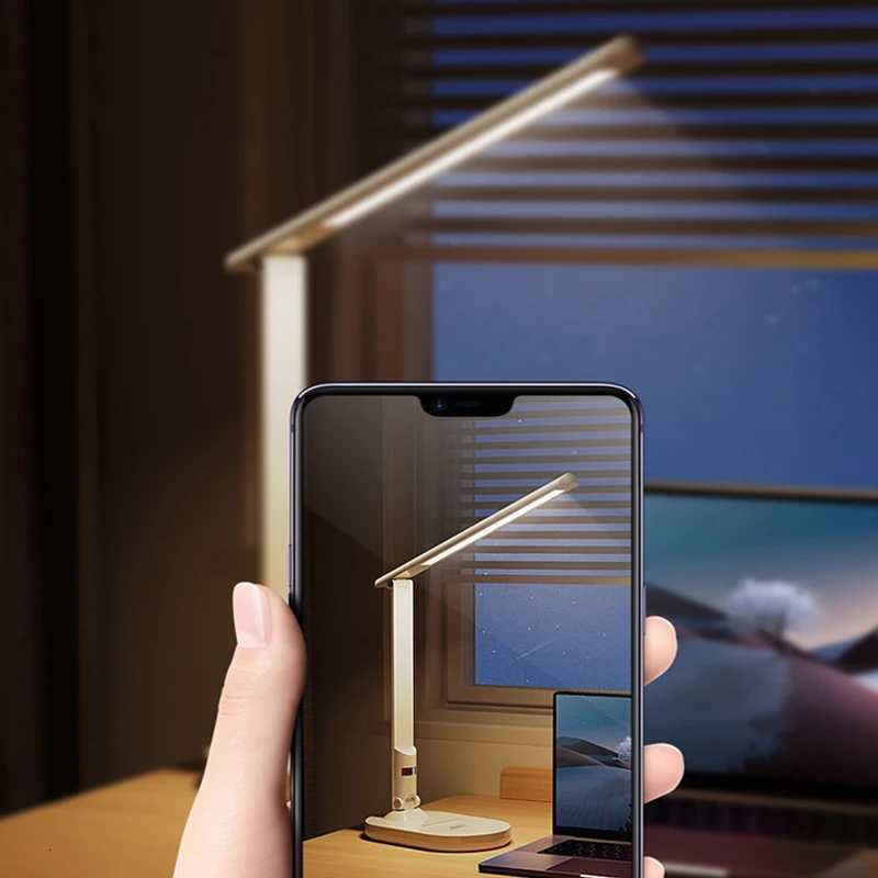 LED Desk Lamp 3 Levels Dimmable Touch Night Light USB Rechargeable Eye Protection Foldable Table Lamp For Bedroom Bedside Desk M251114