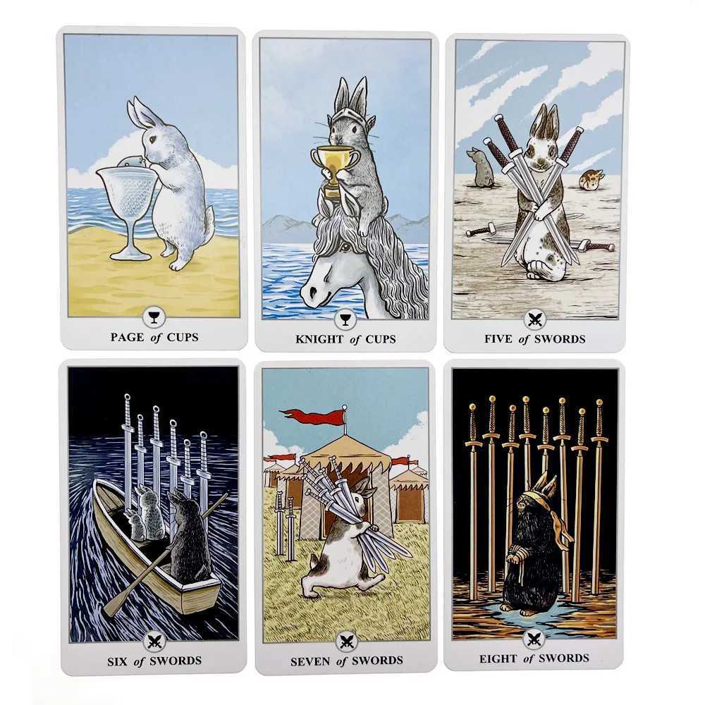 Bunny Tarot high quality tarot cards in Metal Tin Box 10cm6cm board games gold green-plated Edge 78 cards with paper manual C251114