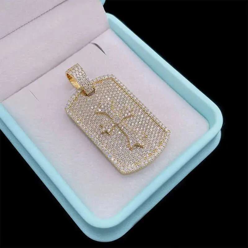 Religious Jewelry Solid Sier Iced Out jesus chain pendant VVS Moissanite Dia Cross Pendant necklace