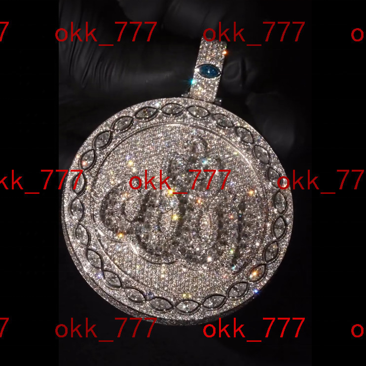 Trendy Moissanite Jewelry 925 Sterling Silver Custom Diamond Chain Pendant Iced Out Hip Hop Pendant Necklace Moissanite Pendant