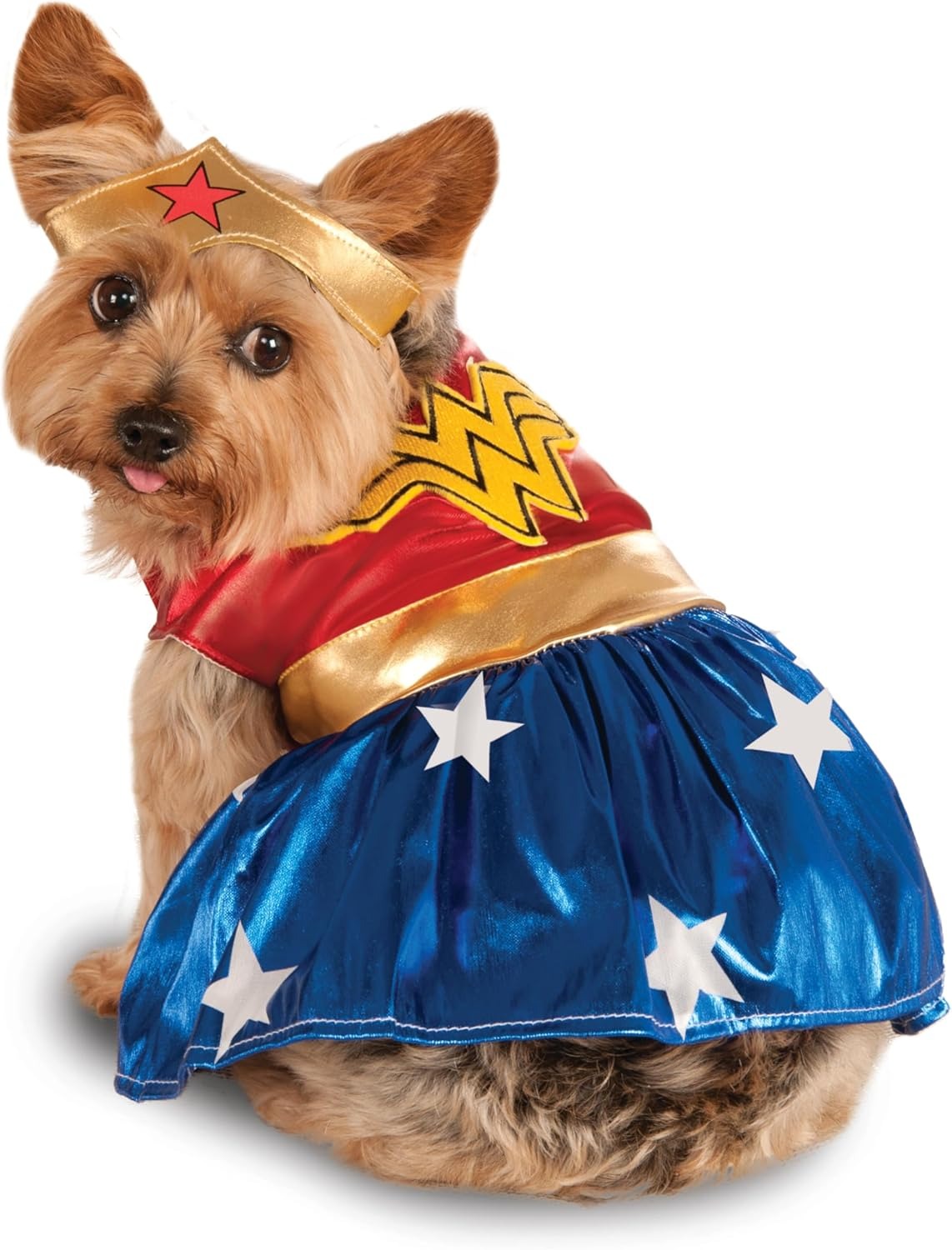 Rubie's Wonder Woman Dog Costume for Large Breeds Superhero Pet Outfit with Cape and Emblem