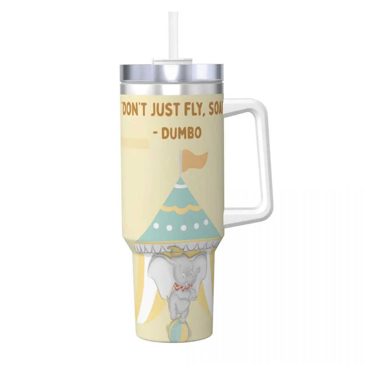 Dumbo Stainless Steel Tumbler Film Beach Thermal Cups With Straws and Lid Large Capacity Mugs Cup Hot Drinks Water Bottle C251114