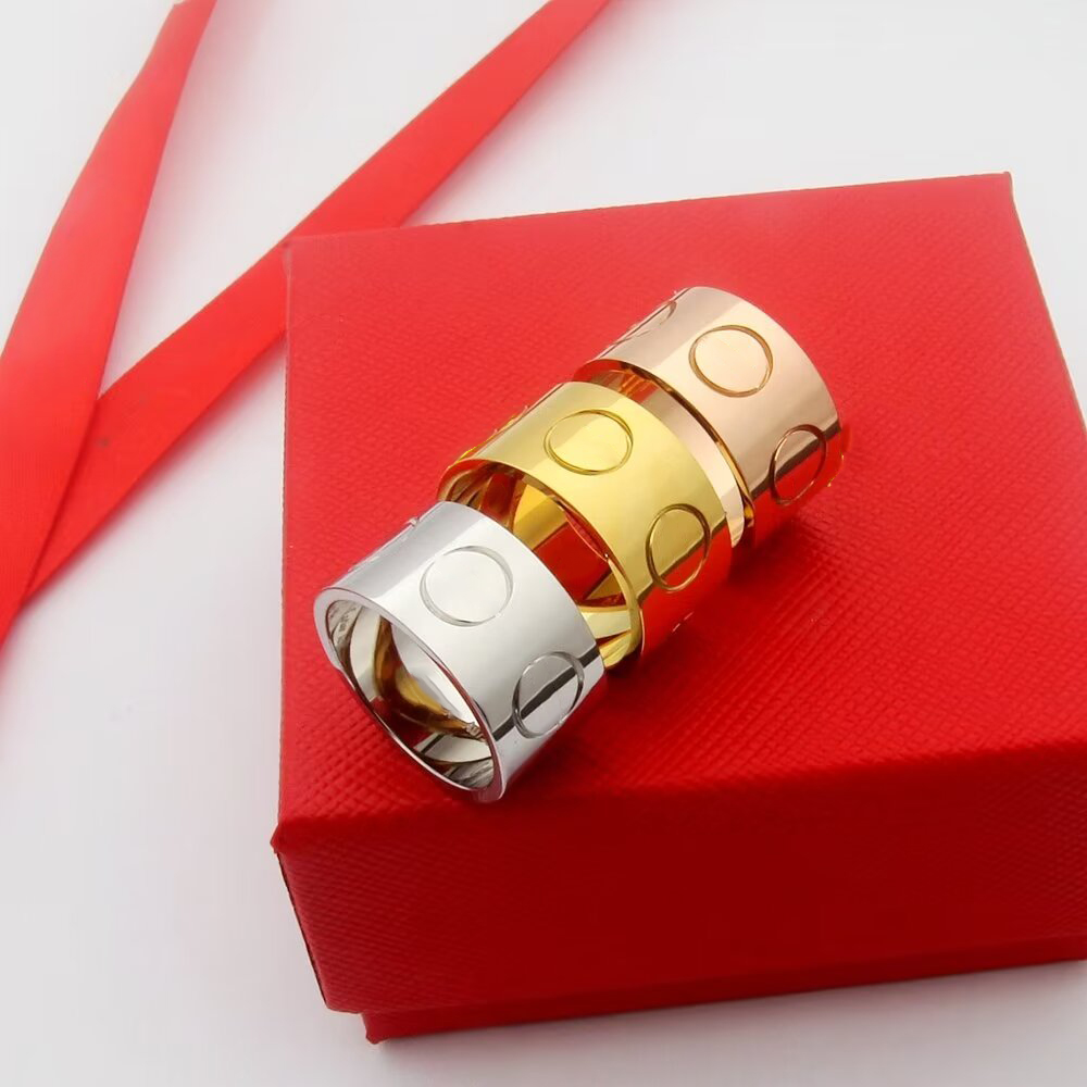 Designer Ring Luxury Jewelry Gold ring For Women Titanium Steel Alloy Gold-Plated Process Fashion Accessories Never Fade Not Allergic designer Ring men 12 MM