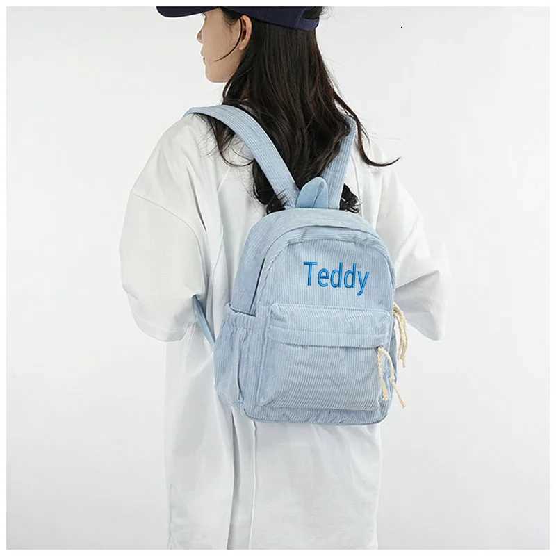Custom Schoolbag 2025 New Fashion Corduroy Smooth Zipper Personalized Unique Name Large Capacity Travel Backpack Hiking RucksackW251113