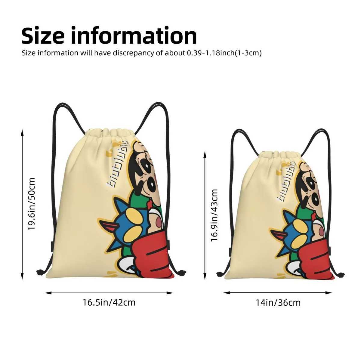 Crayon-ShinS Cartoon ChanS Anime Drawstring Backpack Gym Sports Sackpack Water Resistant String Bags for RunningW251113
