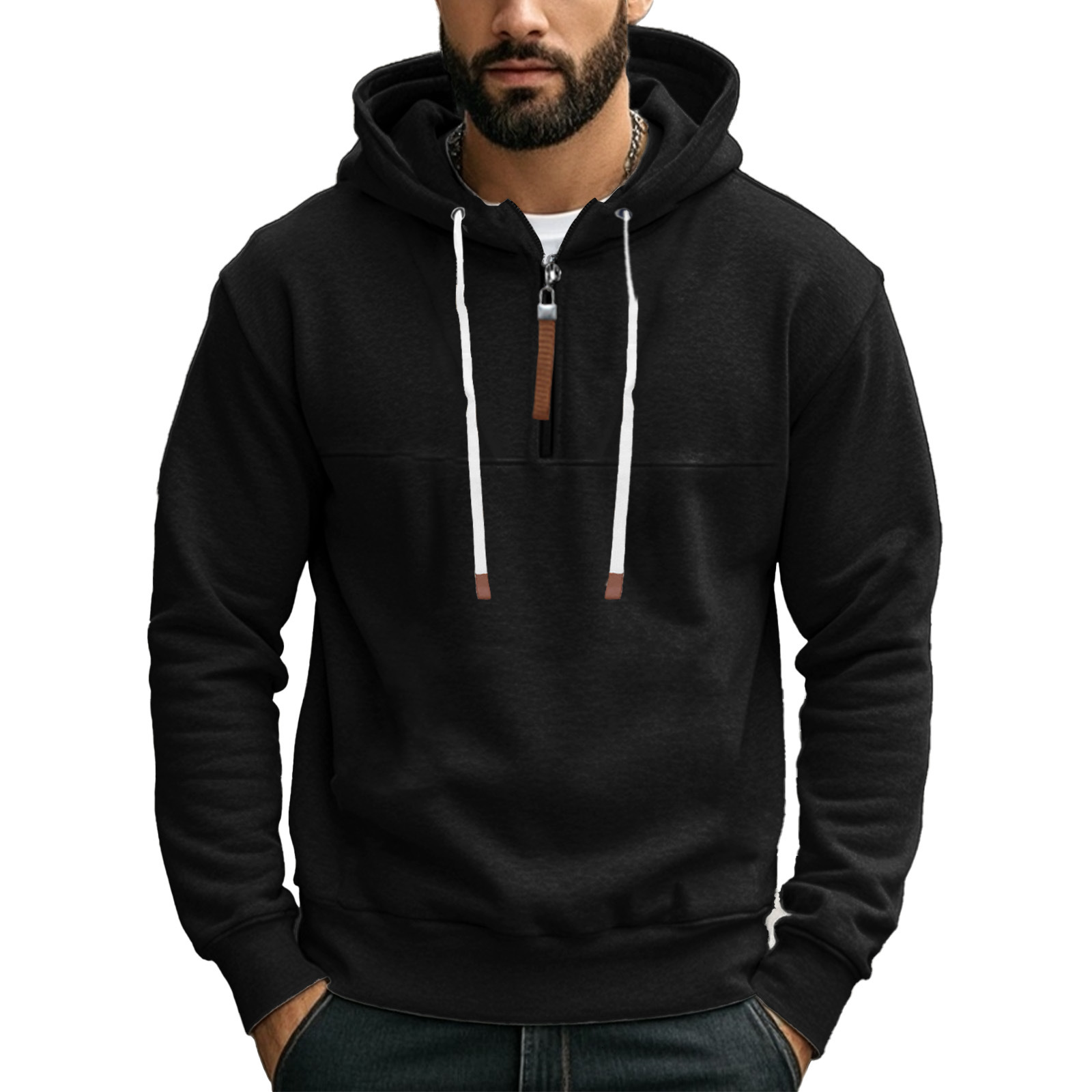 Autumn and winter American hooded sweatshirt, thick casual jacket men, loose hoodie, tank suit for men