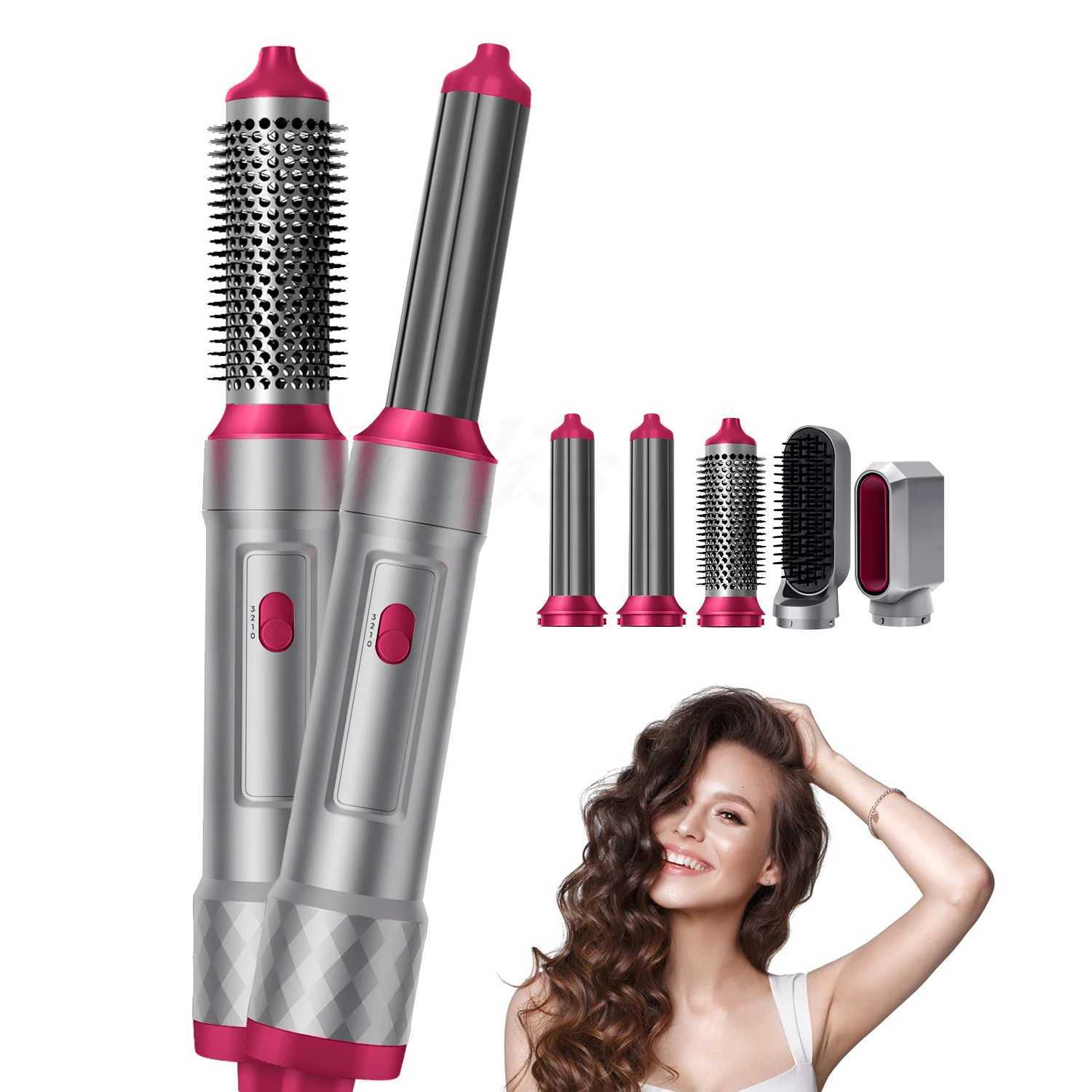 New 5 In1 Hair Dryer Curling Iron Straightener Hair Brush Electric Hairdryer Curling Wand Styling Comb Multi Hair StylerT251114
