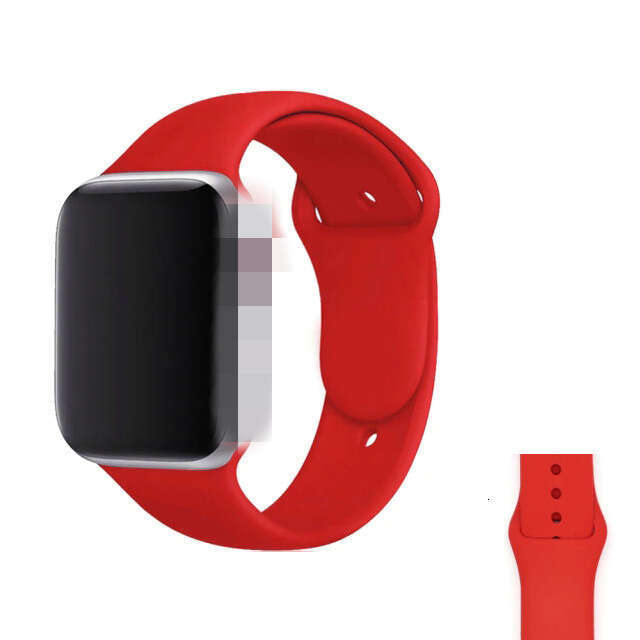Suitable for Apple watch7654321 generation SE sports watch with silicone classic monochrome single buckle strap