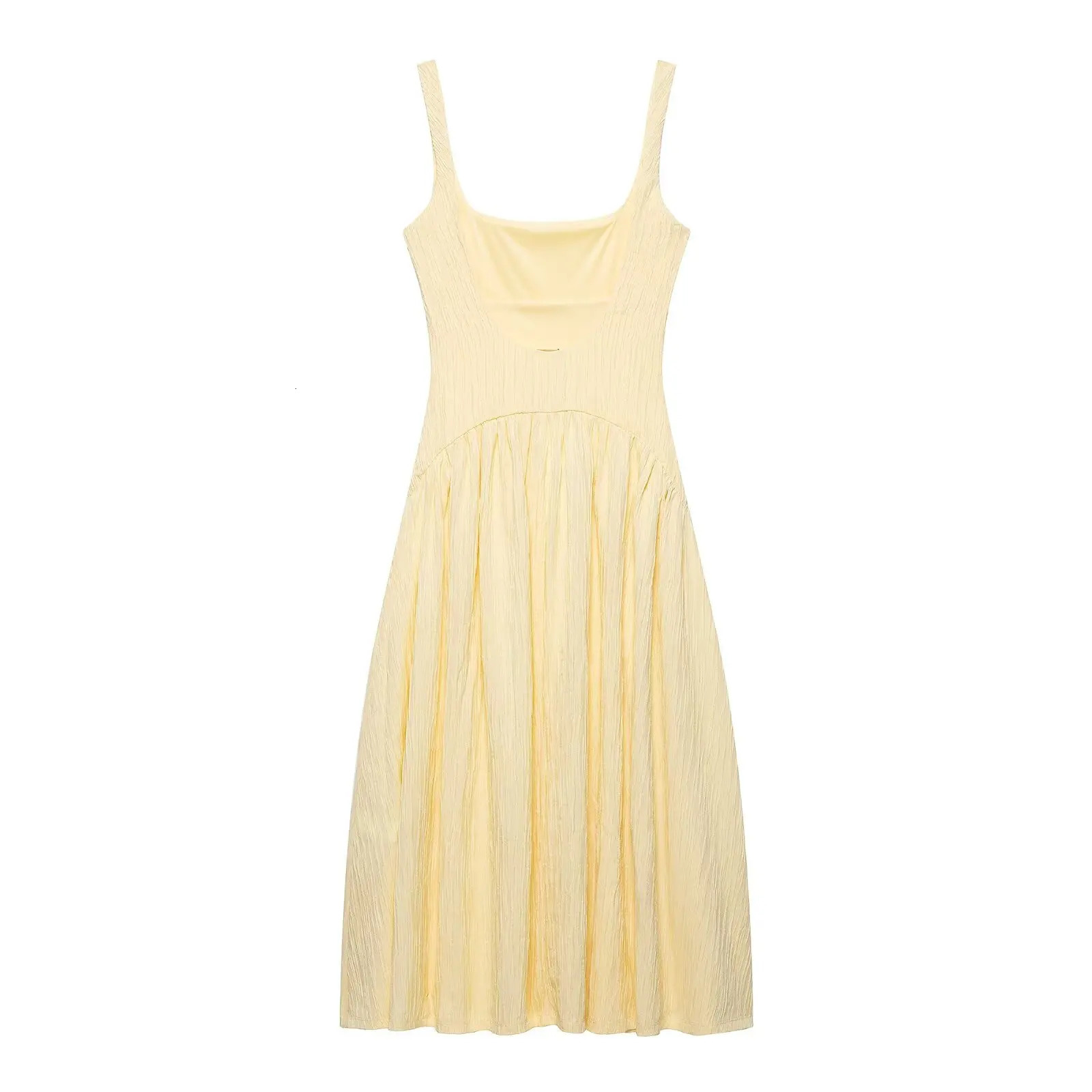 European and American style 2025 backless holiday waist hanging dress 250411