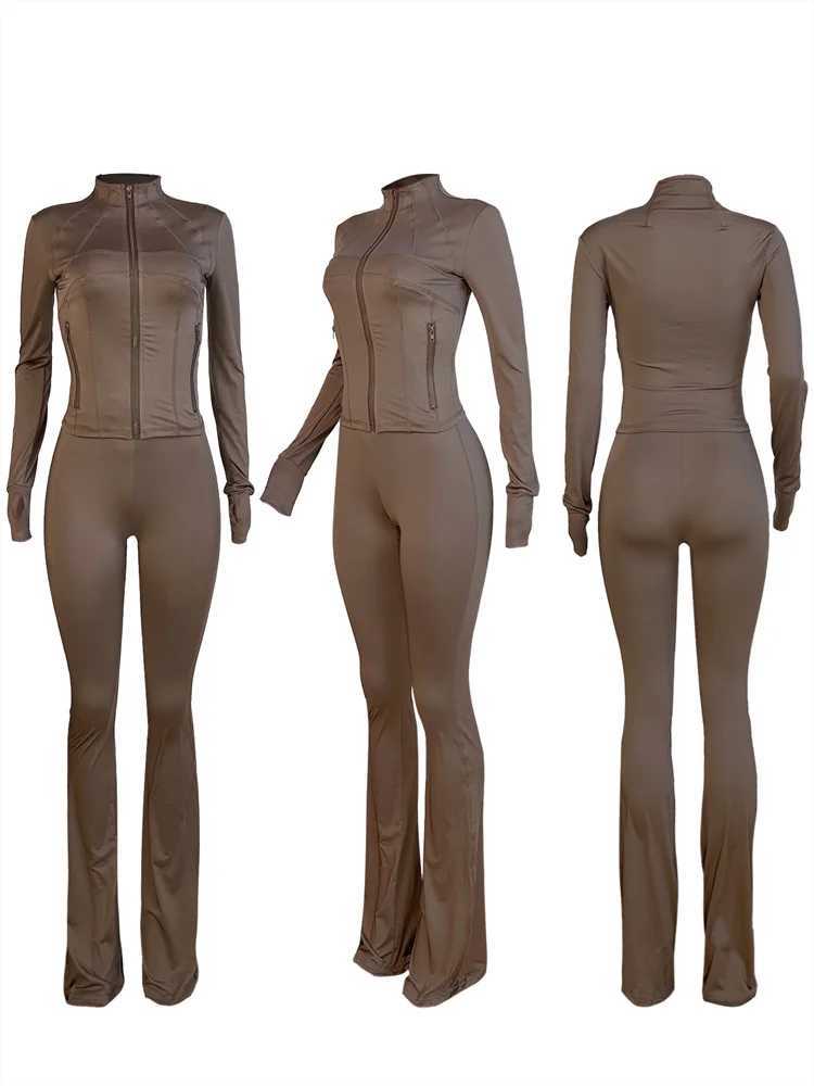 Autumn/Winter New Dragon Sves Zipper Crop Top Tracksuits Womens Fashion Pants Fe Soild 2-piece Set 2024XJ250414