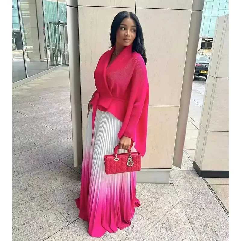 Folded suit jacket with gradient leather 2 pieces warm and comfortable ultra-thin high-quality casual and loose size 2024 new itemXJ250414