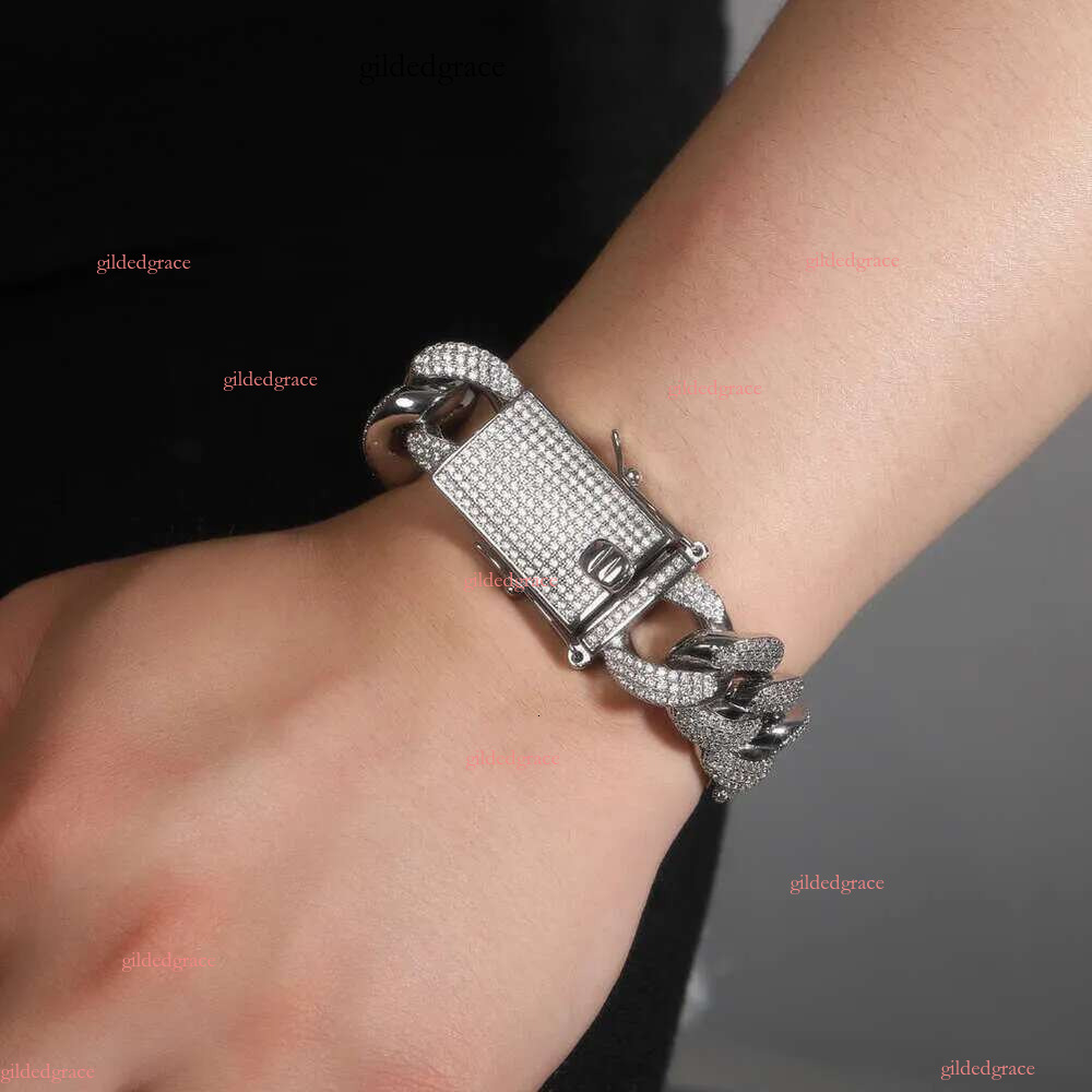 Hip Hop 18MM Copper Set Zircon Male Necklace Punk Cuban Chain Trendy Versatile Jewelry