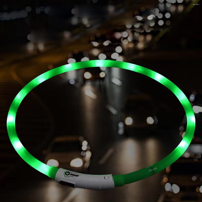 Update Light Pet Round Charging Dog Collar Usb Rechargeable Luminous Silicone Waterproof Led Convenient And Practical