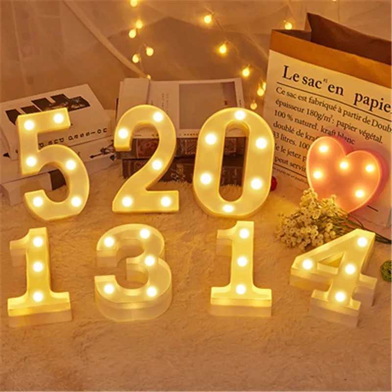 Number Letter Lamp Luminous Alphabet LED Lights Decororation Night Light for Home Wedding Birthday Christmas Party Decoration M251114