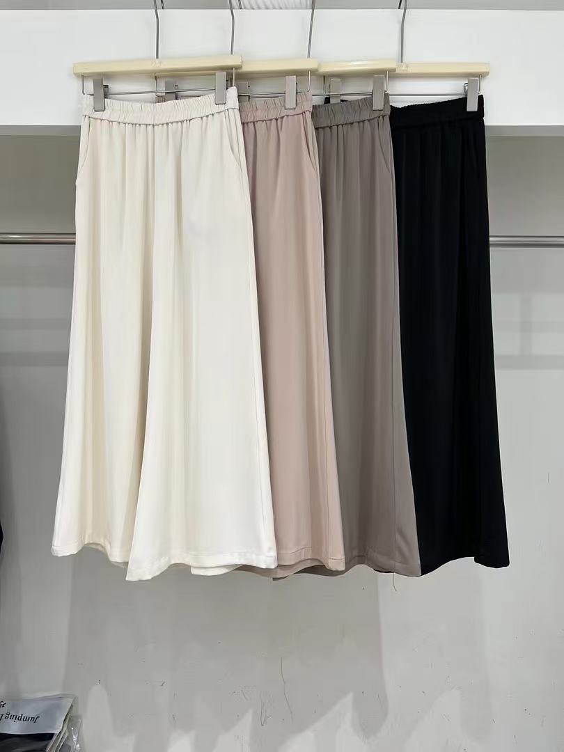 Women's Minimalist Casual Pants with Acetic Acid Fabric