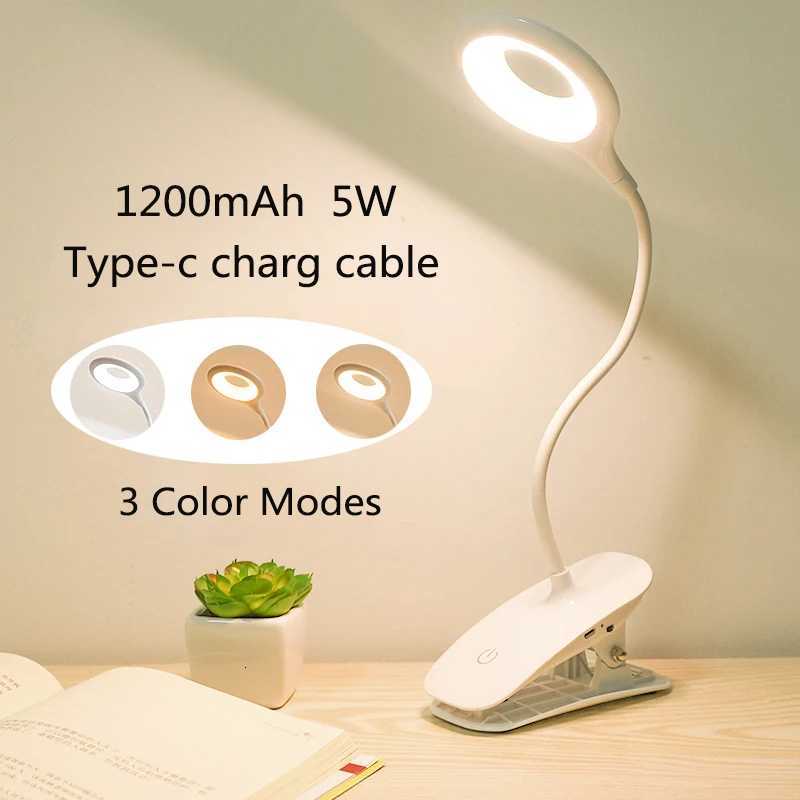 LED Desk Lamp Clip On Type USB Charging With Built In Lithium Battery Touch Dimming 3 Modes Learning Reading M251114