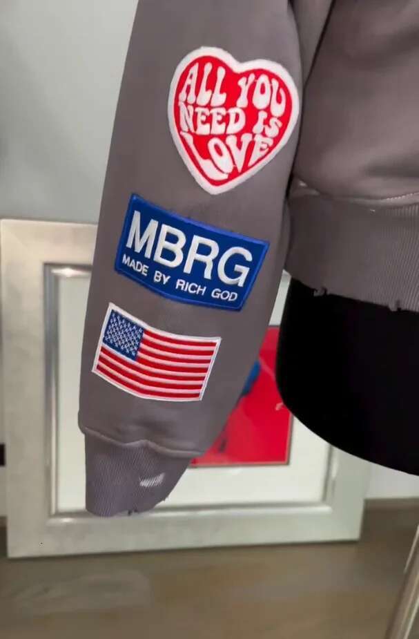 America Vintage Rhie Embroidery Pearls Trim Zipper Hoodie Y2k Gothic Pattern Print Loose Sweatshirt Men Clother Streetwear