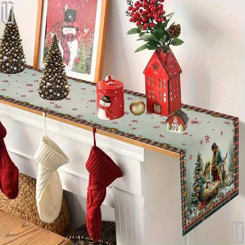 Christmas VIKAMA Christmas Religious Theme Table Flag Church Worship Family Gathering Table Decorations Christmas Party Decorations Y251113