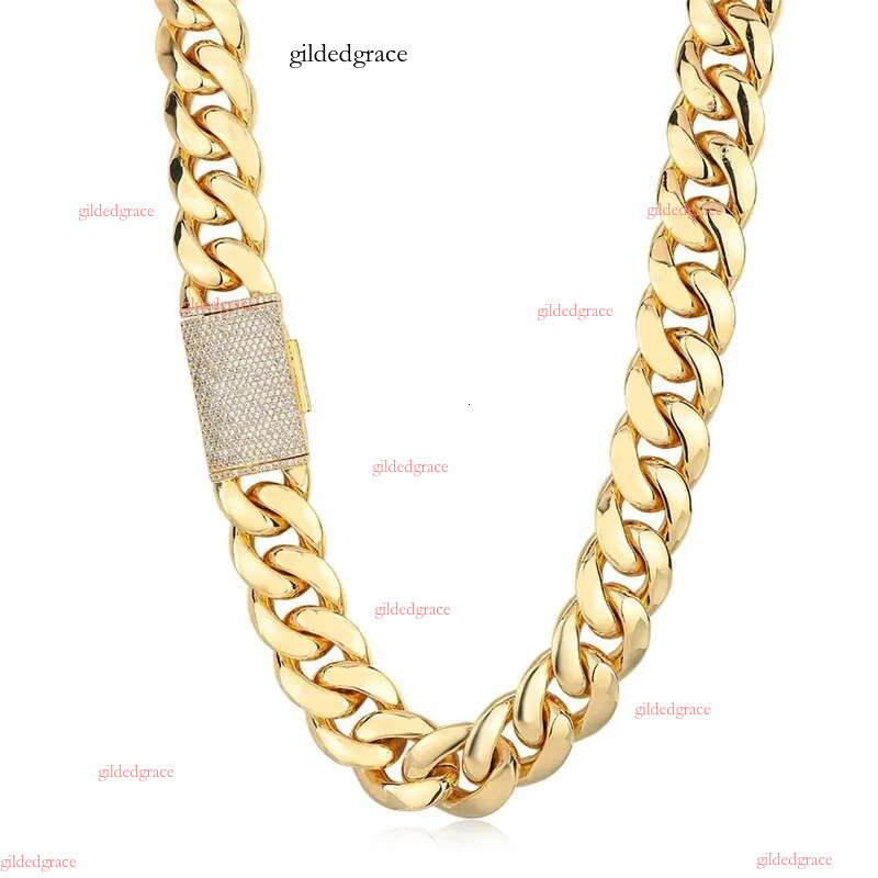 Streetwear miami cuban k chain trendy mens jewelry gold color gifts classic necklace woman choker top quality 20mm daily outfit dd092