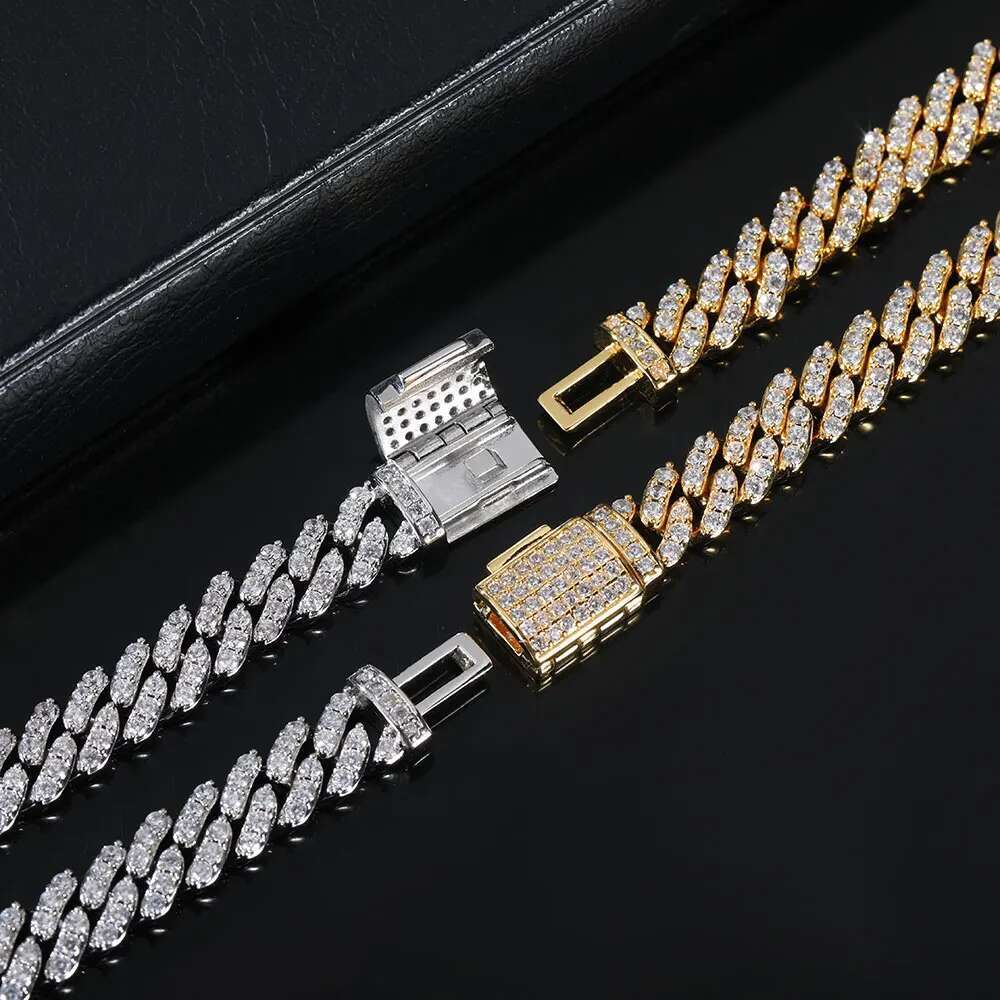 ESKEEM 2024 Hip Hop Fashion Bling Jewelry 8mm Cuban Link Chain Iced Out Bracelet For Woman Accepted Custom