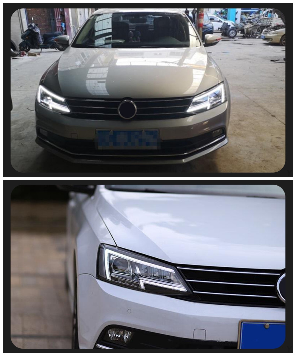 Car Lights Assembly for VW Jetta MK6 MK6 20 11-20 18 All LED Front Daytime Light Signal Headlight Accessories