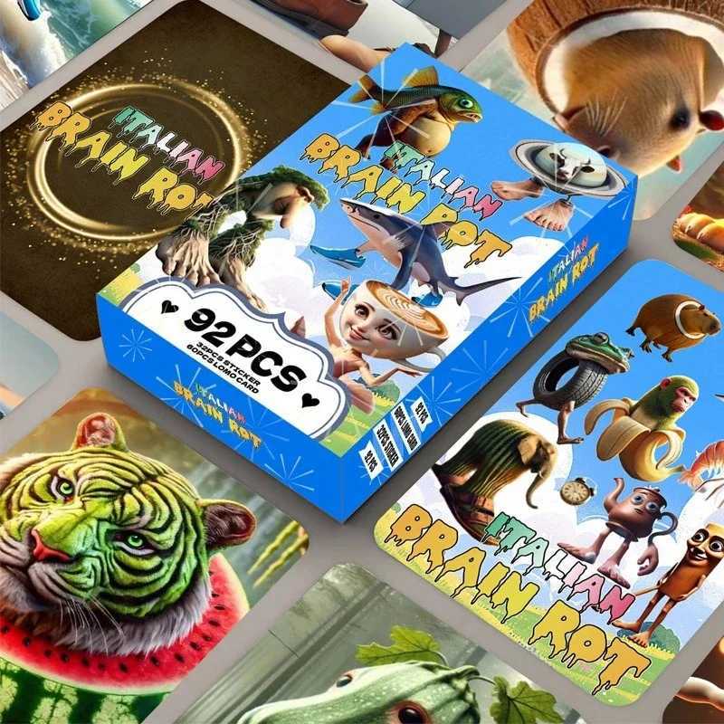 92pcs Tralalero Tralala Cards Kids Tungtung Sahur Brainrot Classic Toy Collection Card Children Party Game Birthday Gift C251114