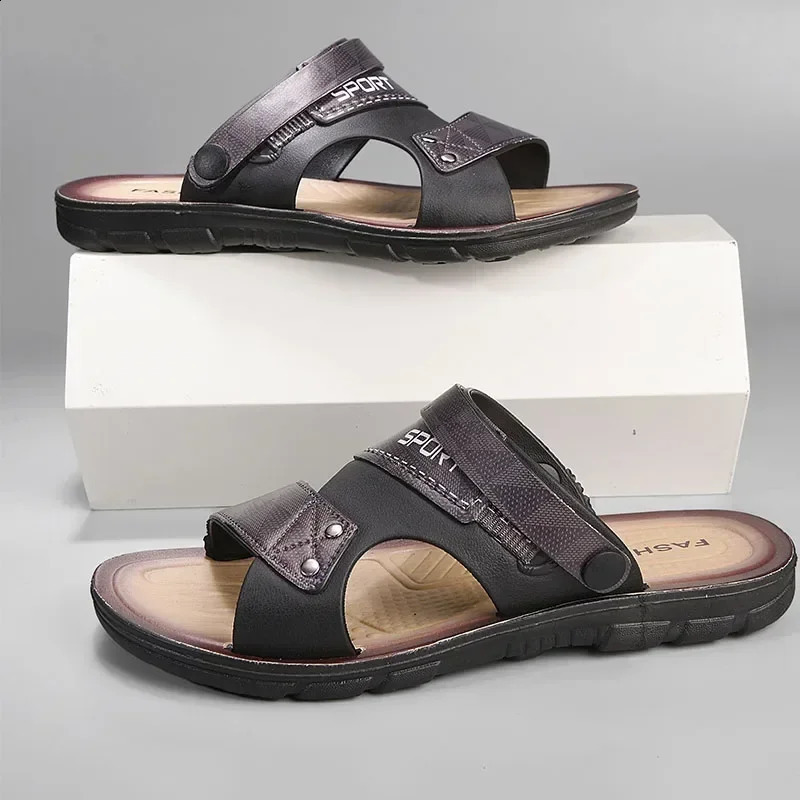 Finger pressure mens shoes mens summer slider replica shoes mens sandals trend flat shoes men 250408