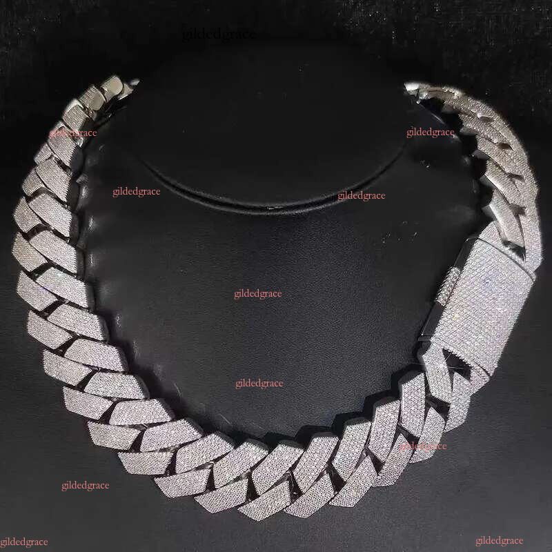 Necklace Moissanite designer sier rose gold iced out pass dia tester pendant Sterg Vvs cuban k chain