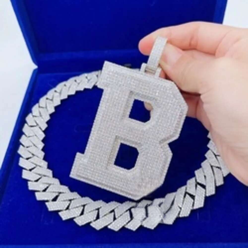 necklace moissanite chain Hip Hop Gold Iced Out Vvs Moissanite Dia Custom Letter Name Necklace